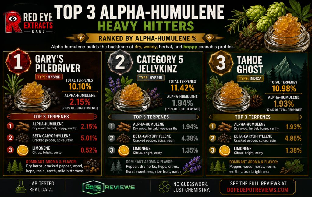 Top 3 Alpha-Humulene Red Eye Heavy Hitters